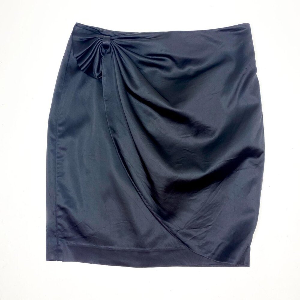 Calvin klein black satin drape skirt